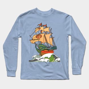 Retro Pirate Ship Long Sleeve T-Shirt